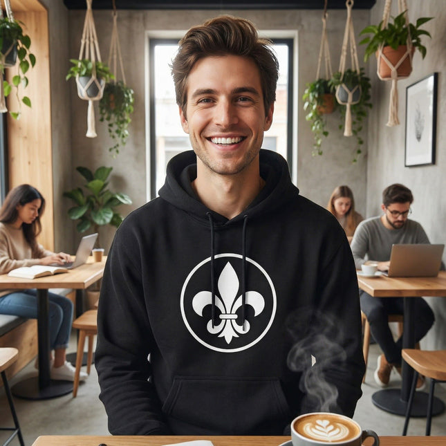 Classic Fleur De Lis Hoodie | French Royal Symbol Pullover Graphic Hoodie