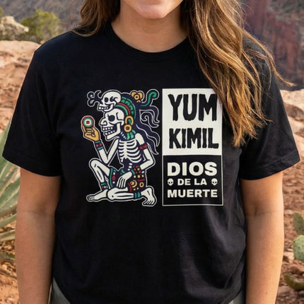 Yum Kimil Mayan Death God Skeleton T-Shirt | Mesoamerican Mythology Tee | V2