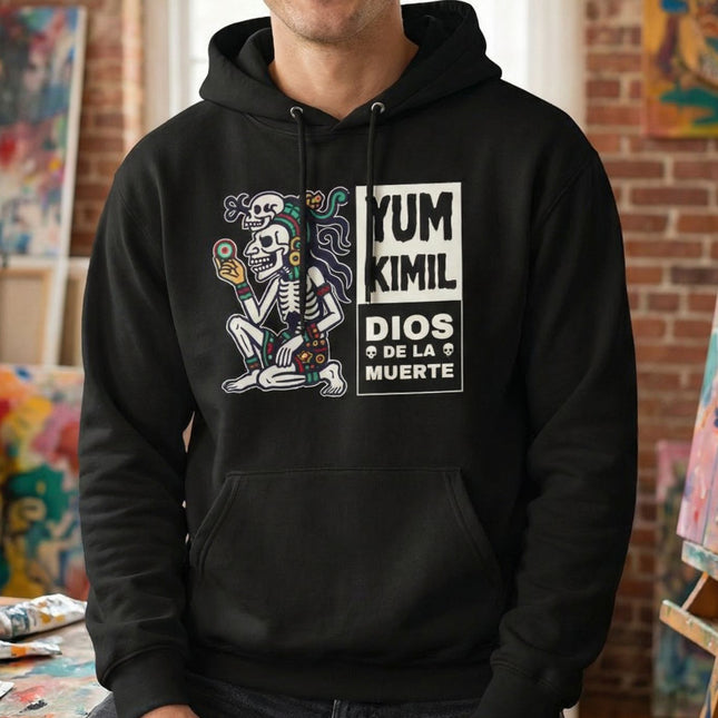 Yum Kimil Mayan Death God Skeleton Hoodie | Mesoamerican Deity Pullover V2