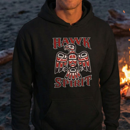 Hawk Spirit Native American Tribal Hawk Hoodie | Unisex Pullover Hoodie