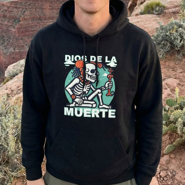 Yum Kimil Mayan Skeleton Hoodie | Death God Mythology Graphic Pullover V1