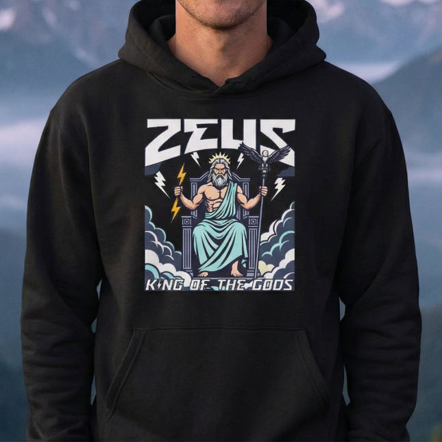 Zeus King of the Gods Hoodie | Greek Mythology Lightning Bolt Pullover V1