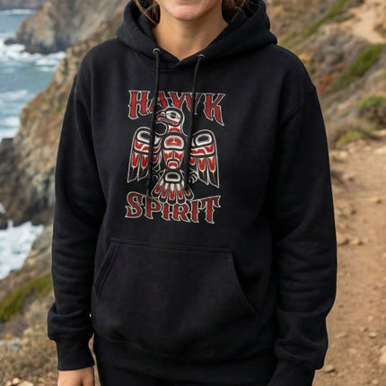 Hawk Spirit Native American Tribal Hawk Hoodie | Unisex Pullover Hoodie