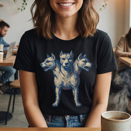 Cerberus Mosaic T-Shirt | Three-Headed Dog Greek Mythology Graphic Tee