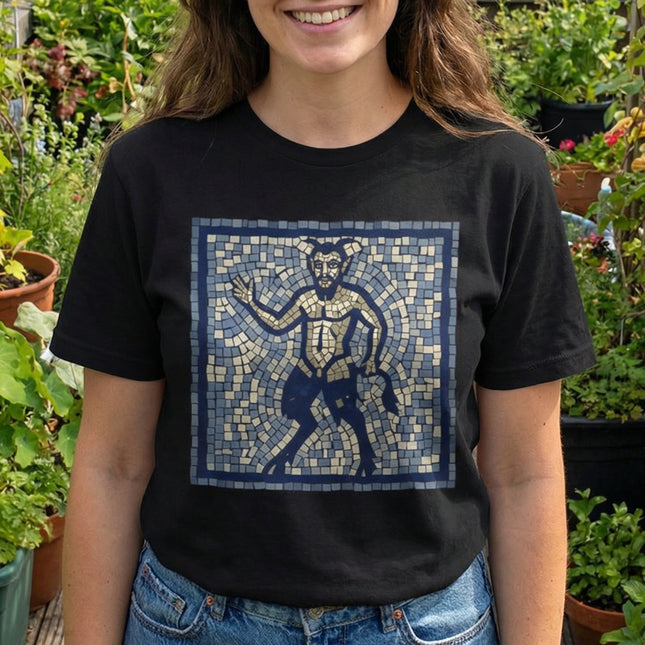 Satyr Mosaic T-Shirt | Ancient Greek Mythology Creature Tee | Comfort Colors