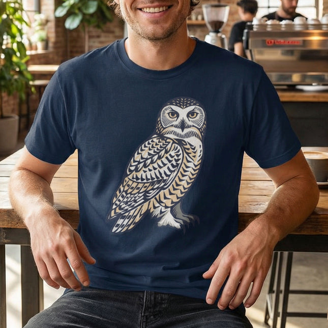 Inuit Inspired Geometric Owl T-Shirt | Arctic Bird Graphic Tee