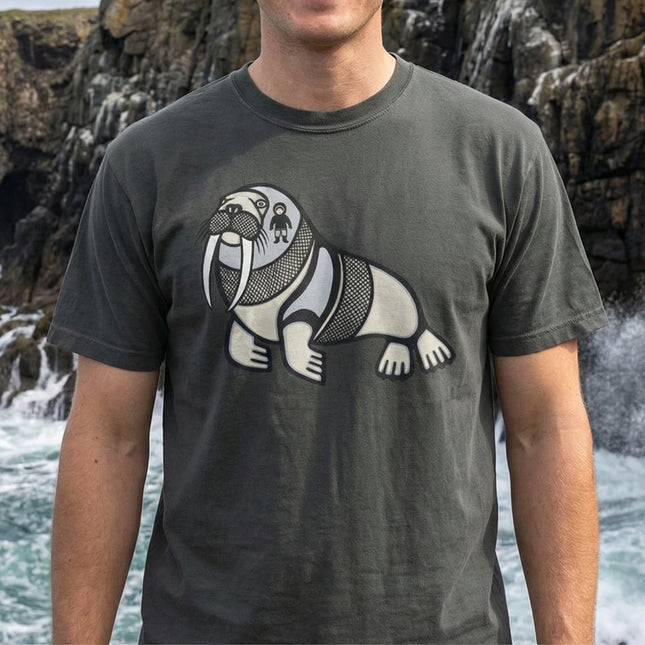 Inuit Walrus Graphic T-Shirt | Arctic Indigenous Symbol Tee | Comfort Colors