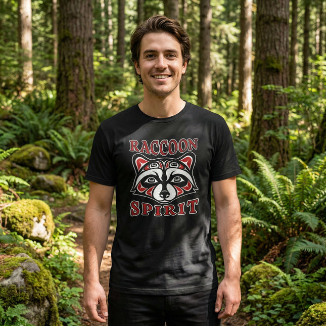 Raccoon Spirit Tribal T-Shirt | Native American Style Animal Tee | Spirit
