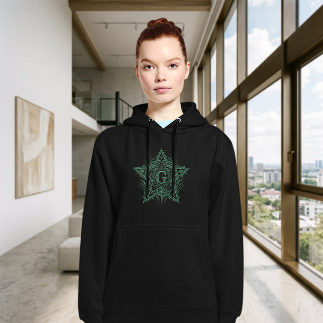 Masonic Blazing Star Hoodie - Freemasonry Sacred Geometry Pullover