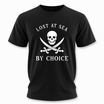 Lost At Sea By Choice Pirate Skull & Swords Graphic T-Shirt | V1