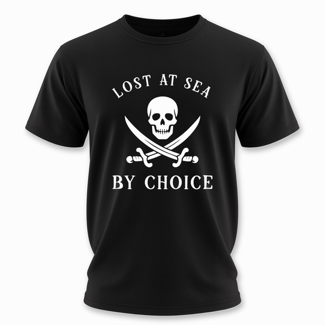 Lost At Sea By Choice Pirate Skull & Swords Graphic T-Shirt | V1