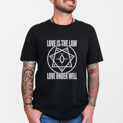 Love Is The Law Star of Babalon T-Shirt | Thelema Crowley Magick Tee Shirt