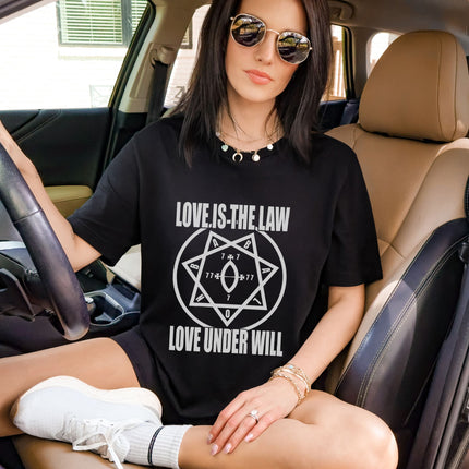Love Is The Law Star of Babalon T-Shirt | Thelema Crowley Magick Tee Shirt