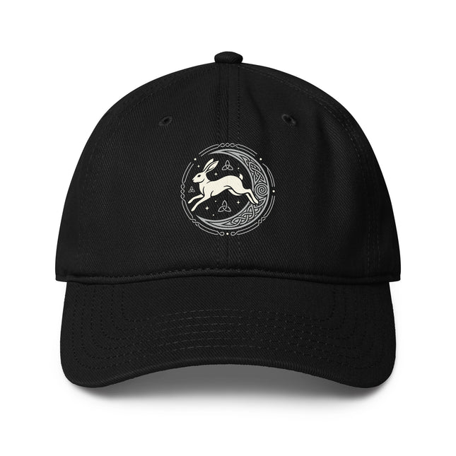 Celtic Hare and Moon DTF Print Baseball Cap | Pagan Folklore Hat