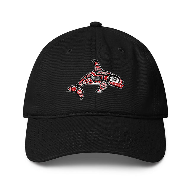Formline Orca DTF Print Baseball Cap | Northwest Coast Culture Hat