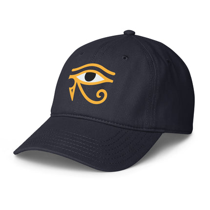 Eye of Horus Egyptian symbol baseball cap with protective design.