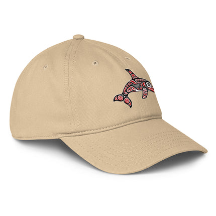Northwest Coast Formline Orca baseball cap featuring traditional cultural art print.