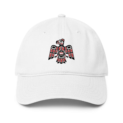 Formline Raven print baseball cap, featuring Northwest Coast art design.