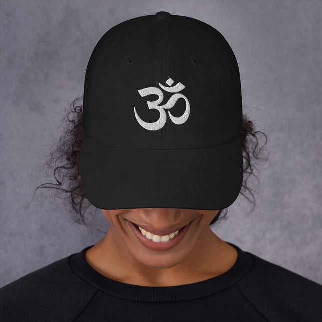 Hindu Om Symbol Embroidered Dad Hat | Mindfulness Aum Baseball Cap
