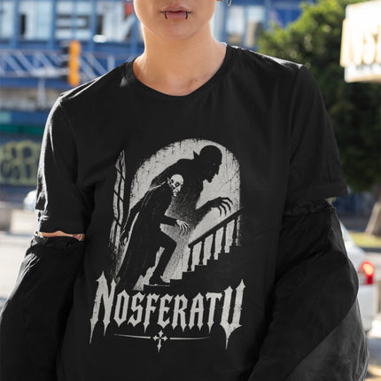 Nosferatu T-Shirt | Gothic Vampire Shadow and Staircase Graphic Tee