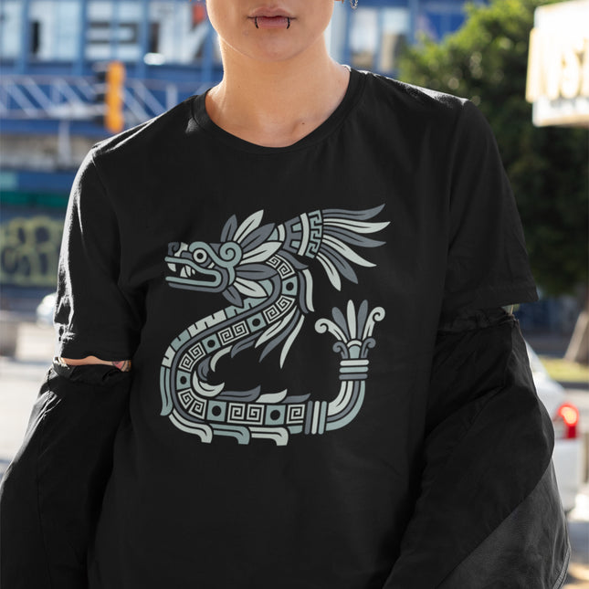 Mayan Feathered Serpent T-Shirt | Kukulkan Geometric Graphic Tee