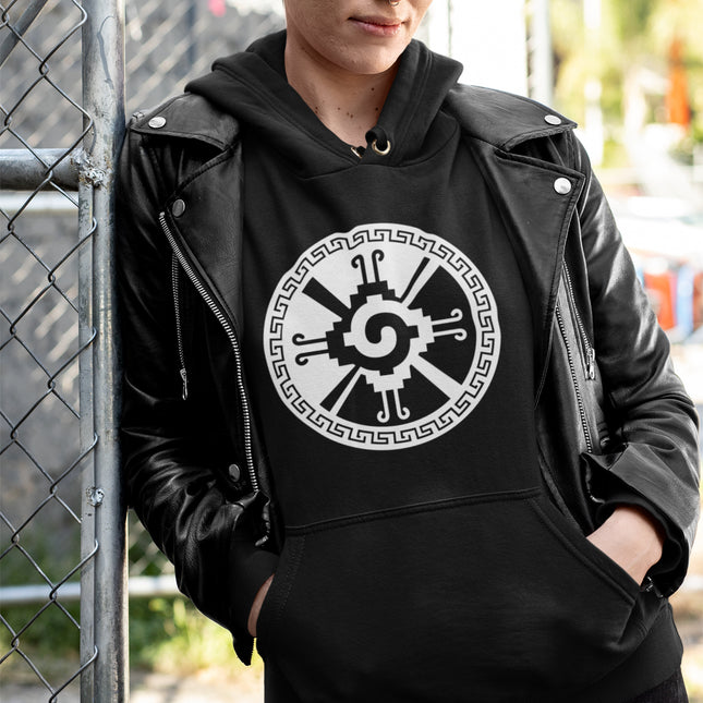 Hunab Ku Symbol Hoodie | Black and White Spiral Emblem Design