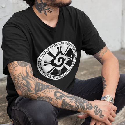 Hunab Ku Symbol T-Shirt | Black and White Circular Spiral Design Tee