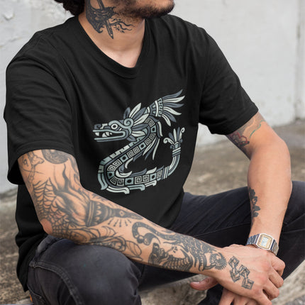 Mayan Feathered Serpent T-Shirt | Kukulkan Geometric Graphic Tee