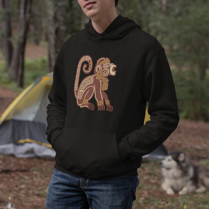 Mayan Howler Monkey Hoodie | Curled Tail Animal Hooded Sweatshirt