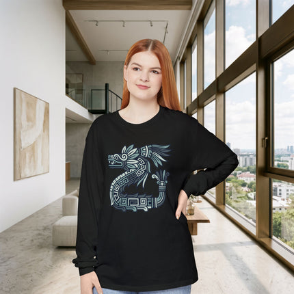 Maya Feathered Serpent Long Sleeve T-Shirt | Kukulkan Graphic Tee
