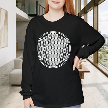 Flower of Life T-Shirt | Sacred Geometry Pattern Long Sleeve Tee