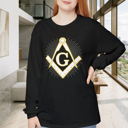 Freemason Square and Compasses T-Shirt | Masonic Emblem Long Sleeve Tee