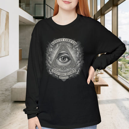 Eye of Providence T-Shirt | Great Seal Pyramid Graphic Long Sleeve Tee