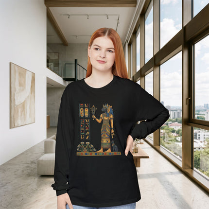 Bastet Egyptian Goddess Long Sleeve T-Shirt | Ancient Egypt Art Tee