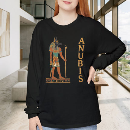 Egyptian God Anubis T-Shirt | Jackal-Headed Deity Art Long Sleeve Tee