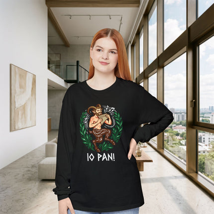 Io Pan Greek God Long Sleeve T-Shirt | Panpipes Mythology Graphic Tee