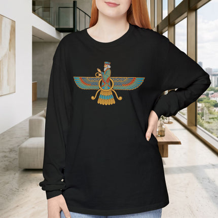 Persian Faravahar T-Shirt | Zoroastrian Winged Symbol Long Sleeve Tee