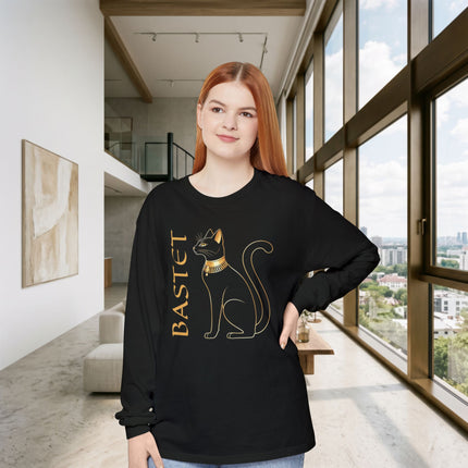 Bastet Cat Long Sleeve T-Shirt | Ancient Egyptian Goddess Graphic Tee