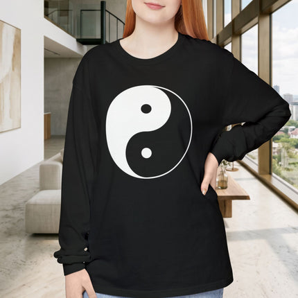 Yin Yang T-Shirt | Black and White Taijitu Symbol Long Sleeve Tee