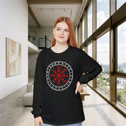 Helm of Awe Norse Symbol Long Sleeve T-Shirt | Runic Graphic Tee