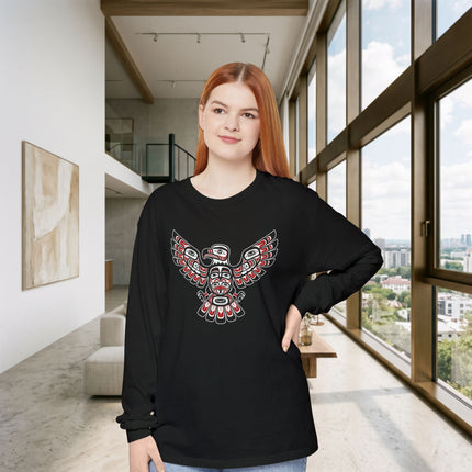 Formline Eagle Long Sleeve T-Shirt | Spread-Wing Bird Graphic Tee