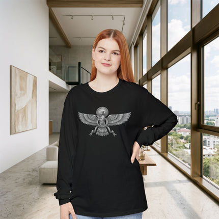 Etched Faravahar Long Sleeve T-Shirt | Persian Symbol Graphic Tee