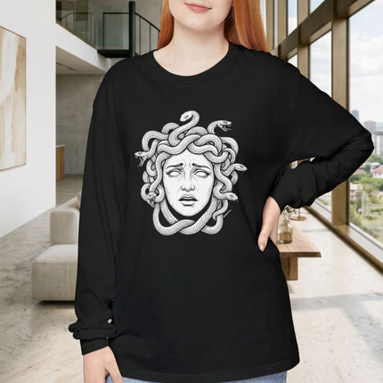 Medusa Head T-Shirt | Greek Gorgon Graphic Long Sleeve Tee