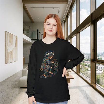 Kokopelli Long Sleeve T-Shirt | Colorful Beaded-Style Graphic Tee