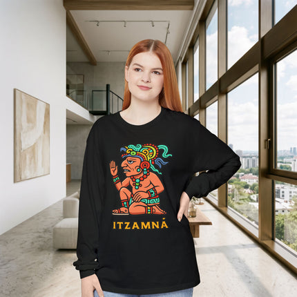 Itzamna Maya Deity Long Sleeve T-Shirt | Mesoamerican Graphic