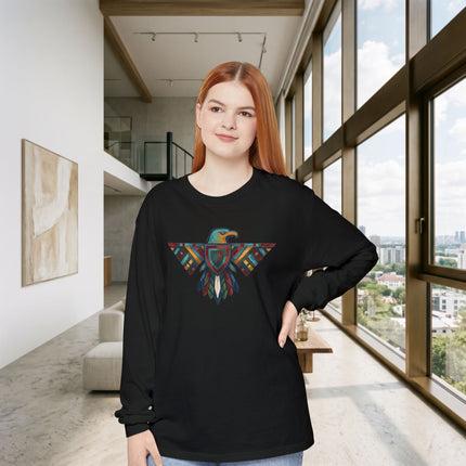 Thunderbird Long Sleeve T-Shirt | Geometric Mythic Bird Graphic Tee