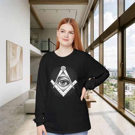 Square and Compasses Eye Long Sleeve T-Shirt | Masonic Graphic Tee