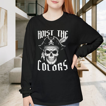 Hoist the Colors T-Shirt | Pirate Skull Graphic Long Sleeve Tee