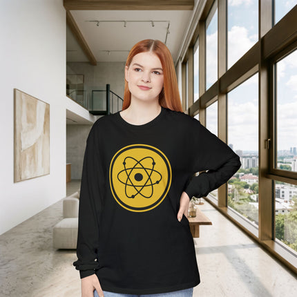 Atomic Orbit Long Sleeve T-Shirt | Yellow Science Symbol Graphic Tee