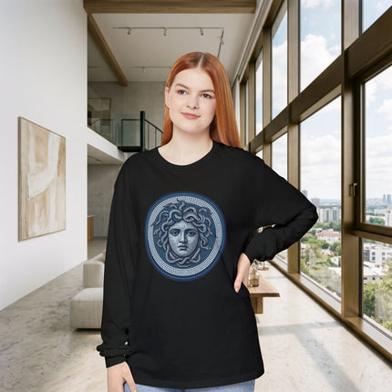 Mosaic Medusa Long Sleeve T-Shirt | Greek Mythology Gorgon Graphic Tee